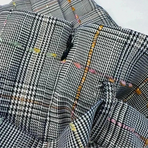 Amanda Uprichard Tessi Pants Brown Multi Plaid Tweed Paper Bag Tie Belt Waist XS - Picture 9 of 10